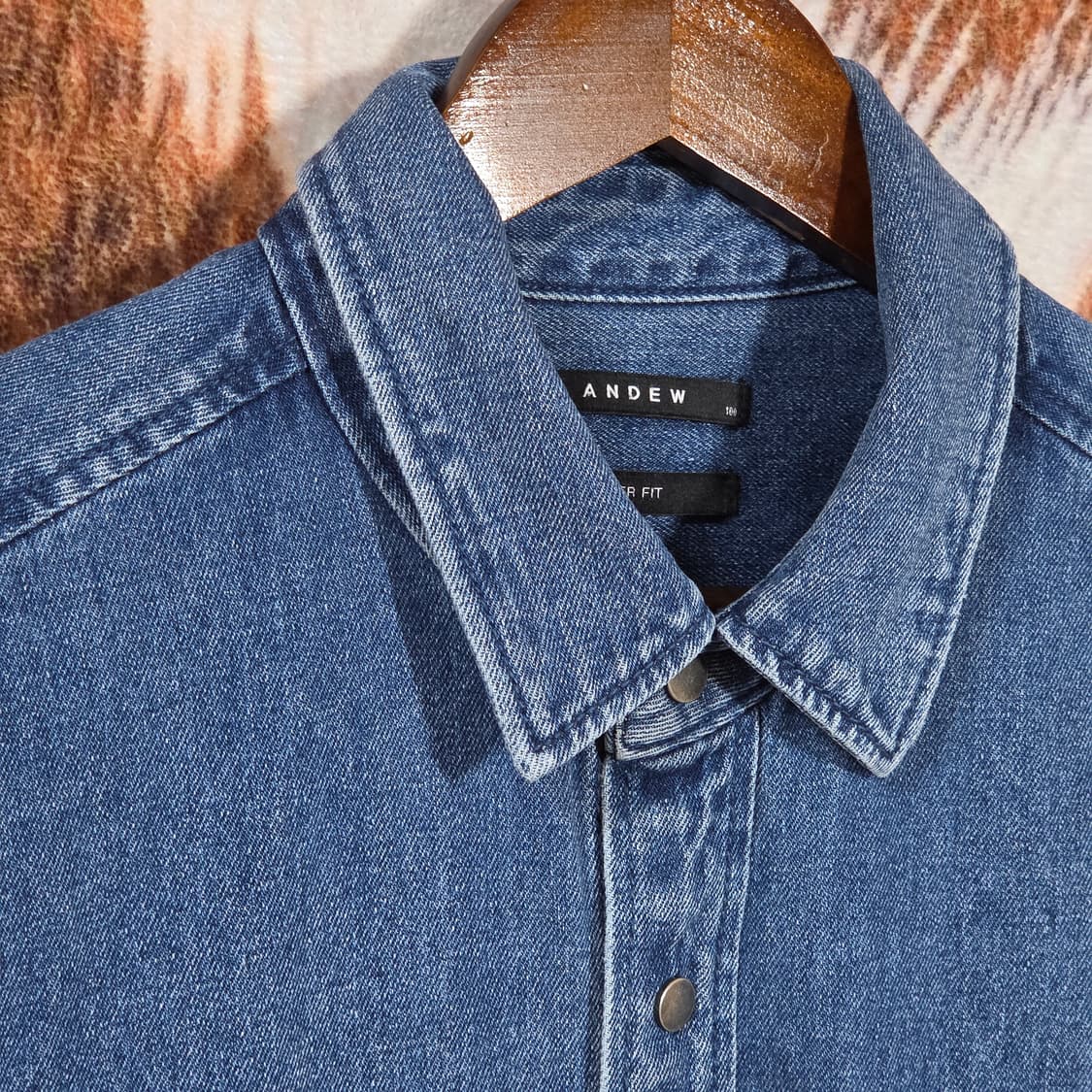 앤듀 오버핏 중청 투포켓 데님자켓 상품이미지2