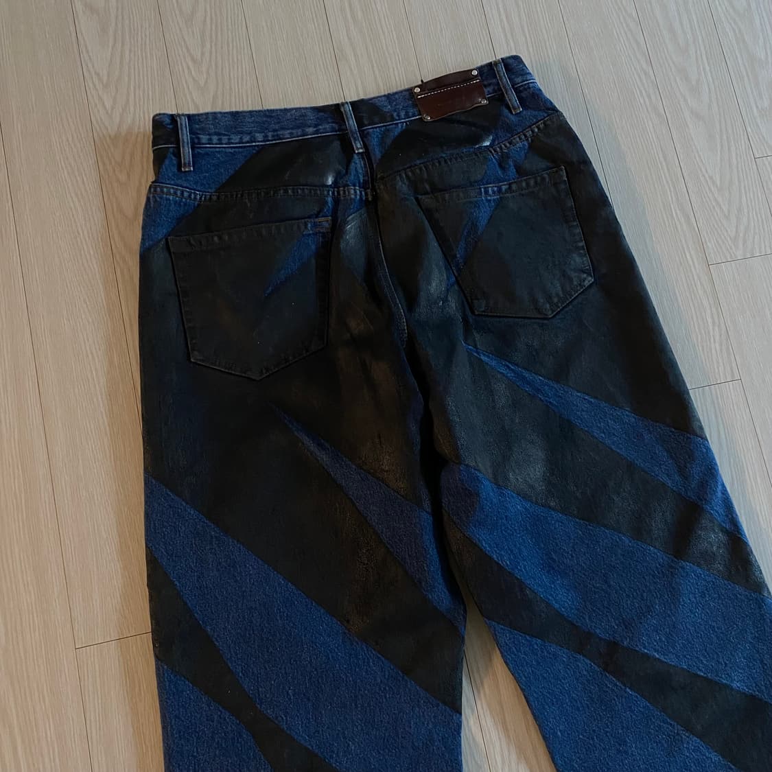 [34] 드리스 반 노튼 pine 데님 사선 페인팅 상품이미지4