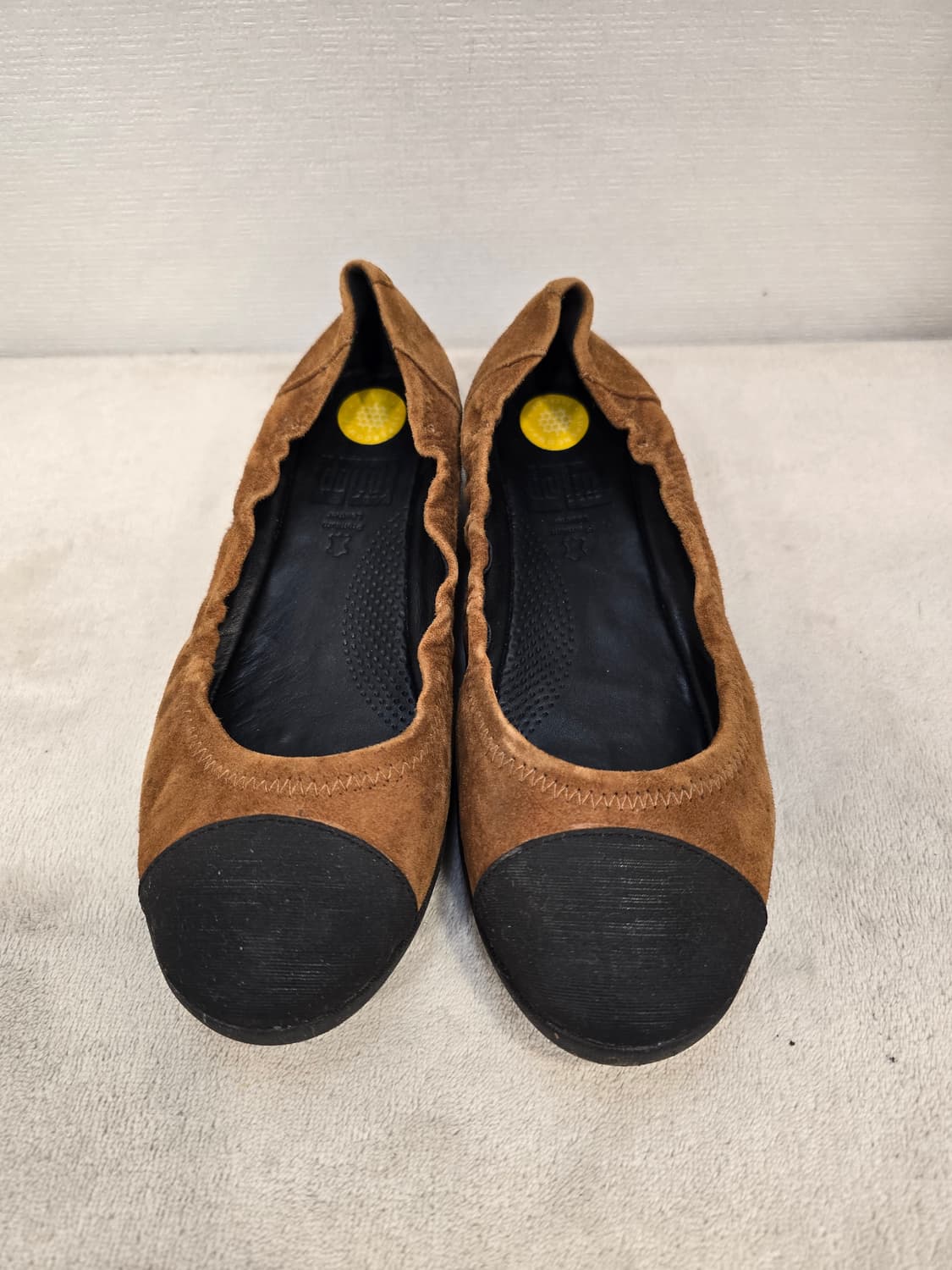 핏플랍 발레리나 플랫 슈즈 스웨이드 브라운/블랙 37 (235) 상품이미지2