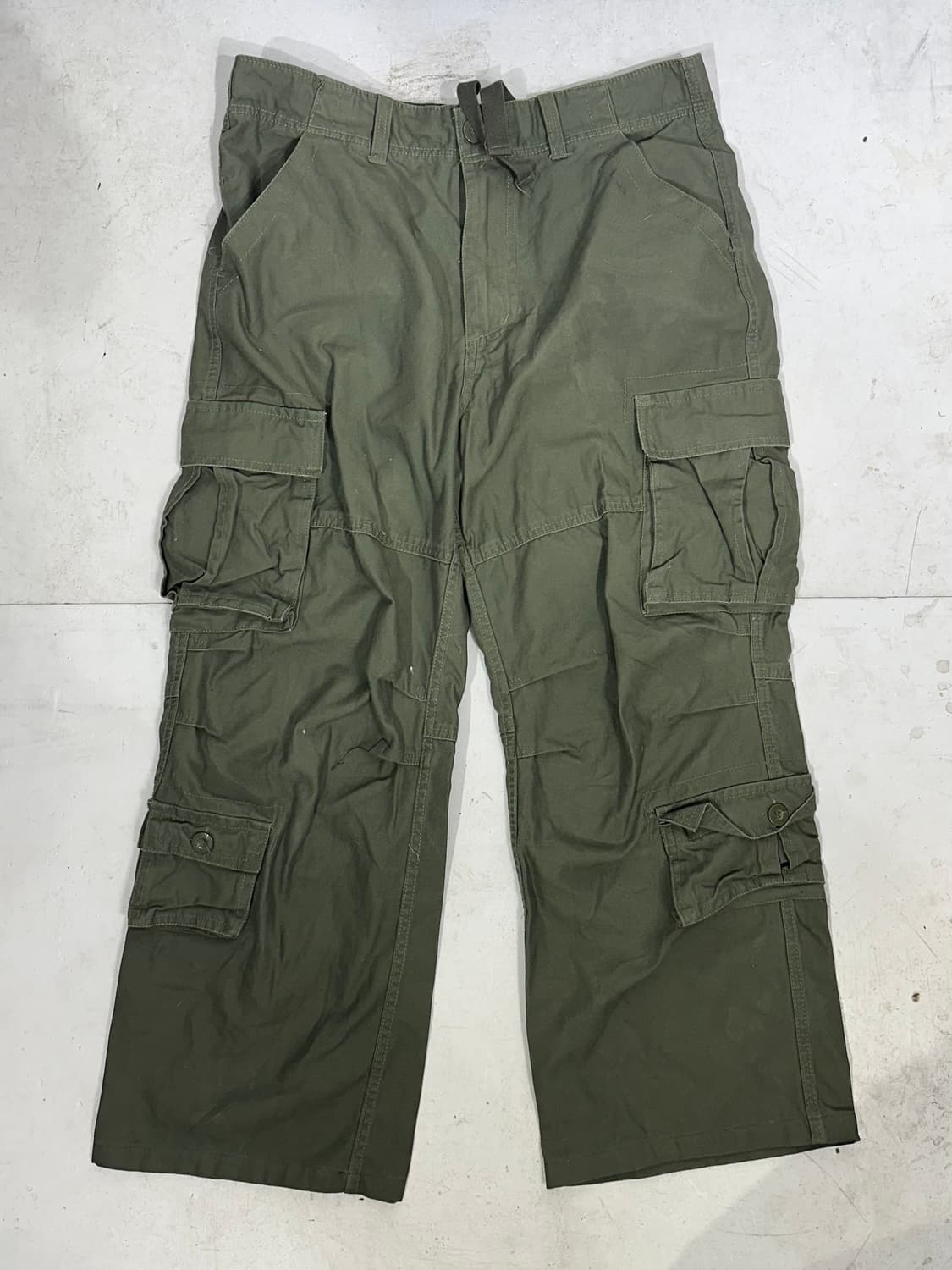 빈티지 멀티 포켓 유틸리티 와이드 카키 카고 팬츠 XL 상품이미지4
