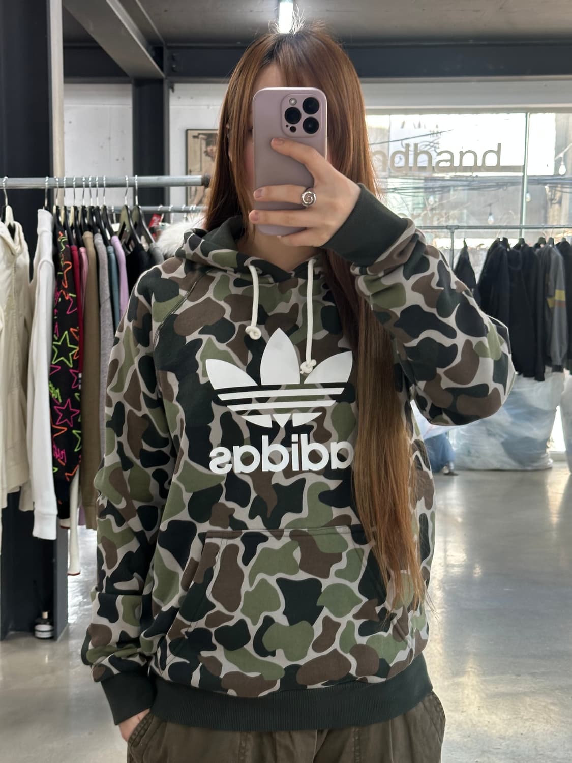 아디다스 카모 트레포일 후드티 상품이미지4