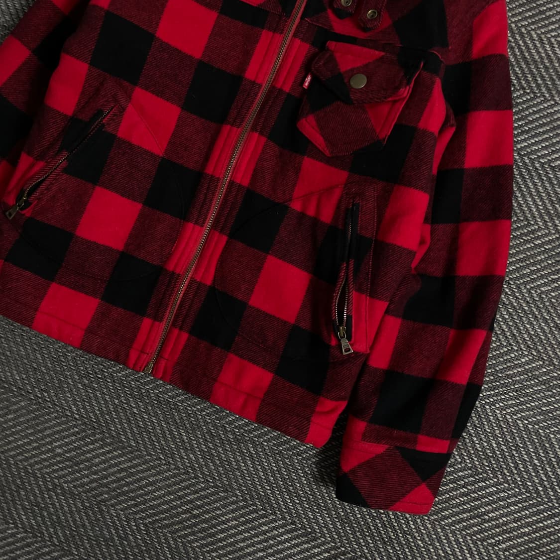 리바이스 USA 버팔로 체크 쉐르파 자켓y 3358 상품이미지3
