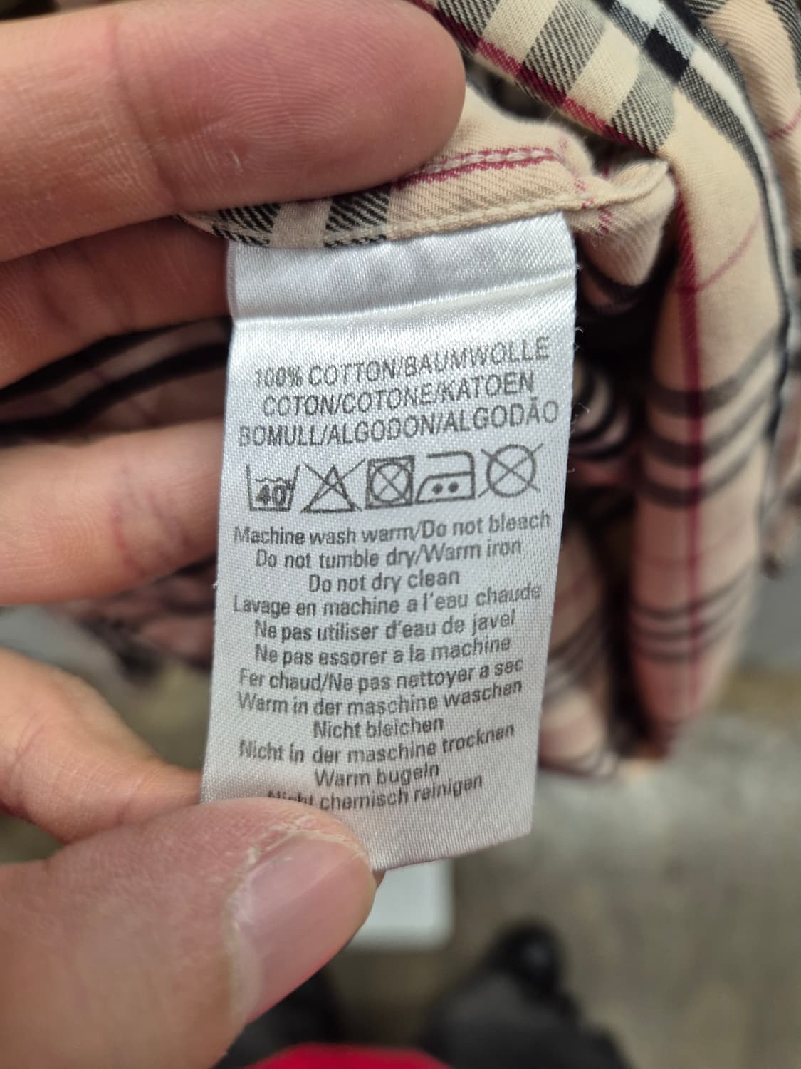 버버리 베이지&블랙 체크패턴 셔츠L 상품이미지6