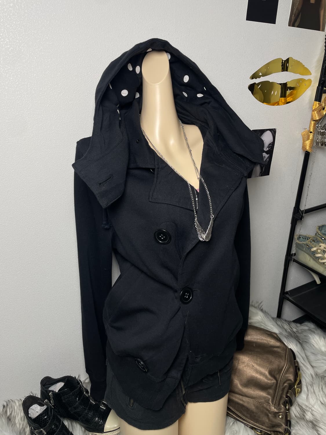 빈티지 하이넥 버튼 자켓 상품이미지4