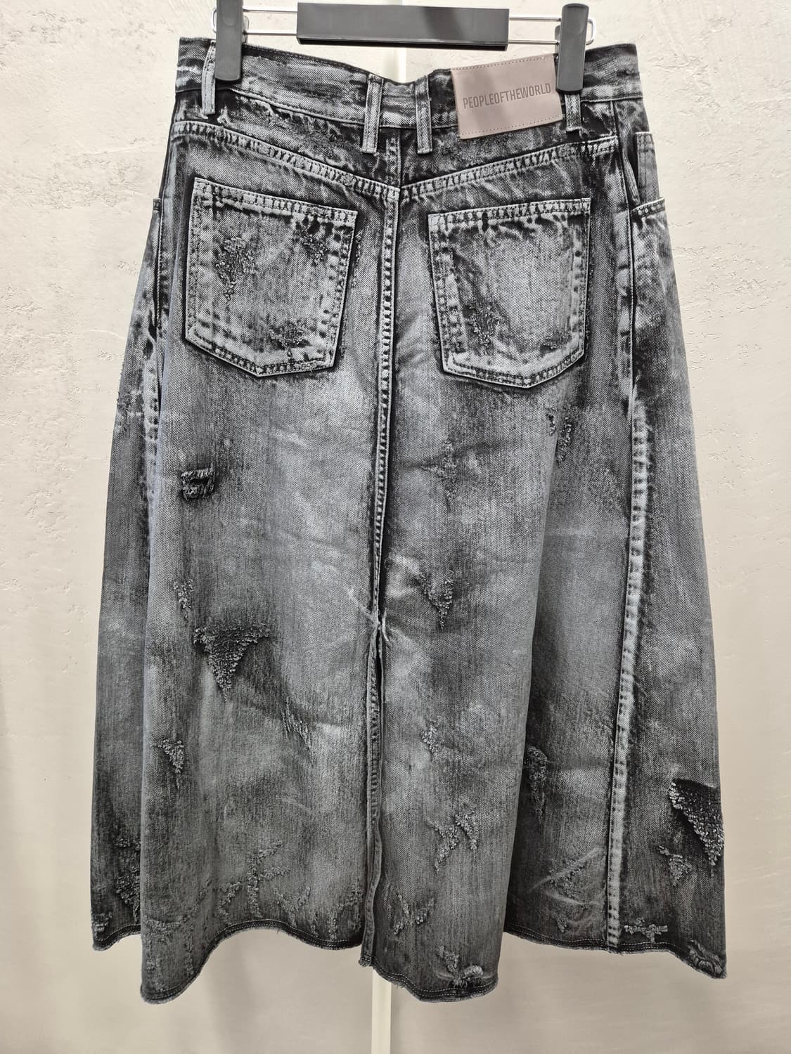 PEOPLE OF THE WORLD 데미지 데님 롱스커트 L 상품이미지3