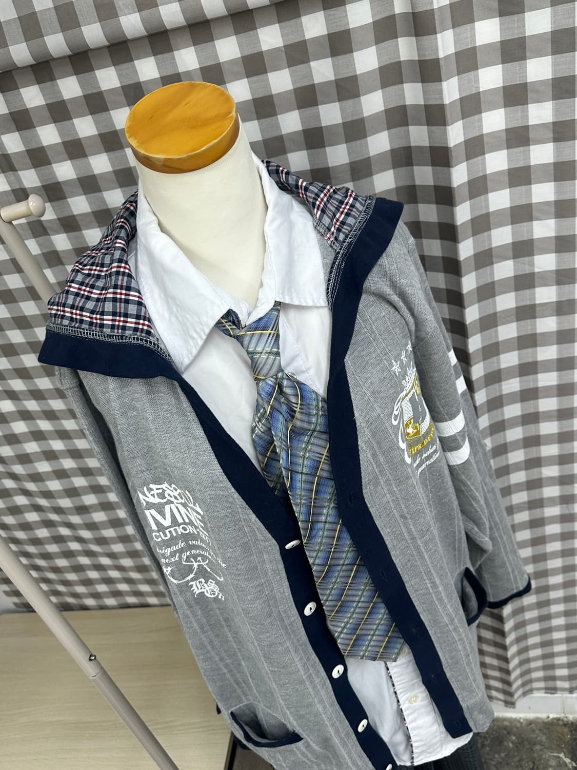 ✏️일본 고갸루 교복 코디세트✏️스쿨 학생 미디스커트 하이틴 가디건 셔츠 상품이미지5