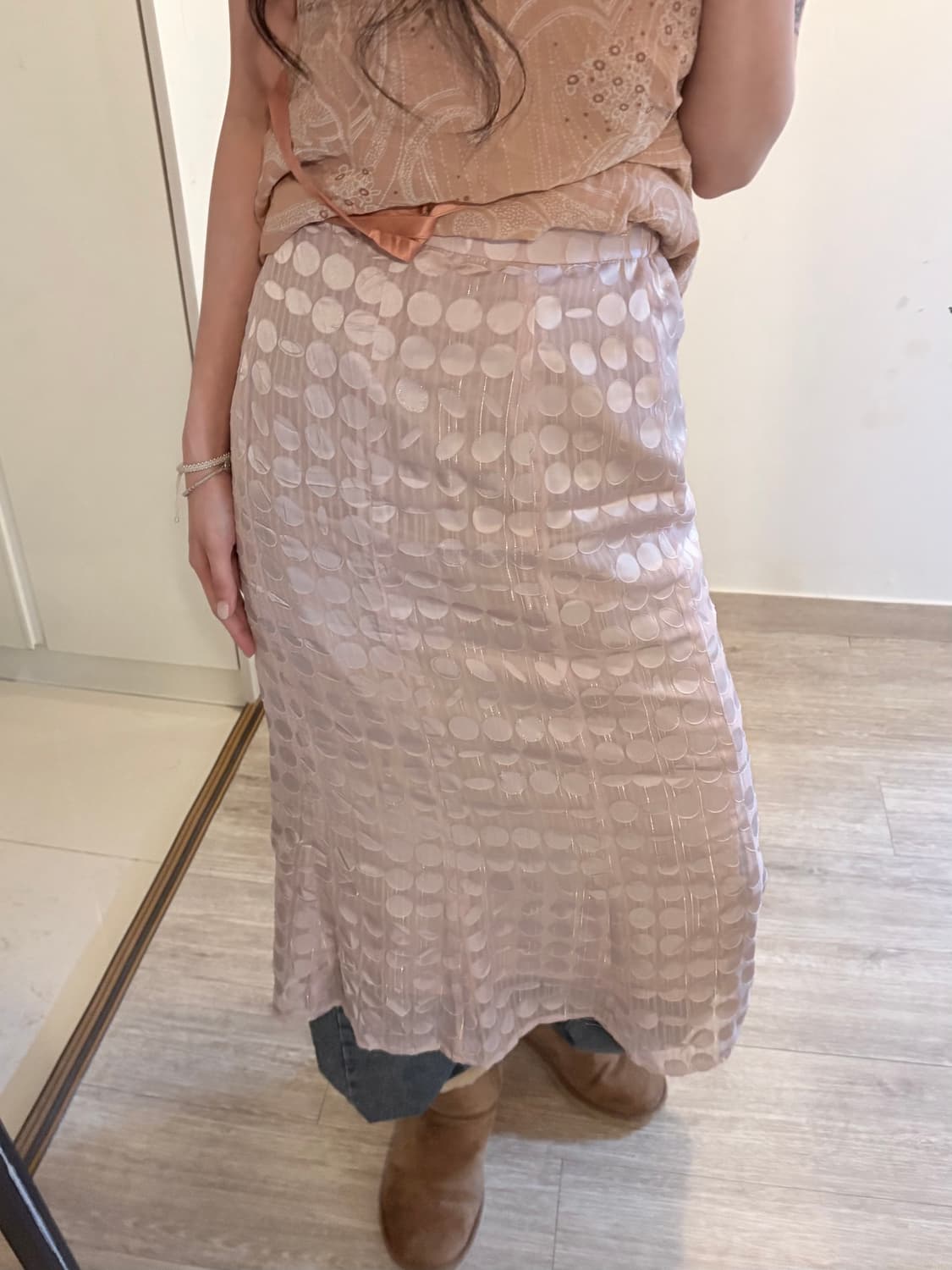 mori style dot nylon skirt 상품이미지3