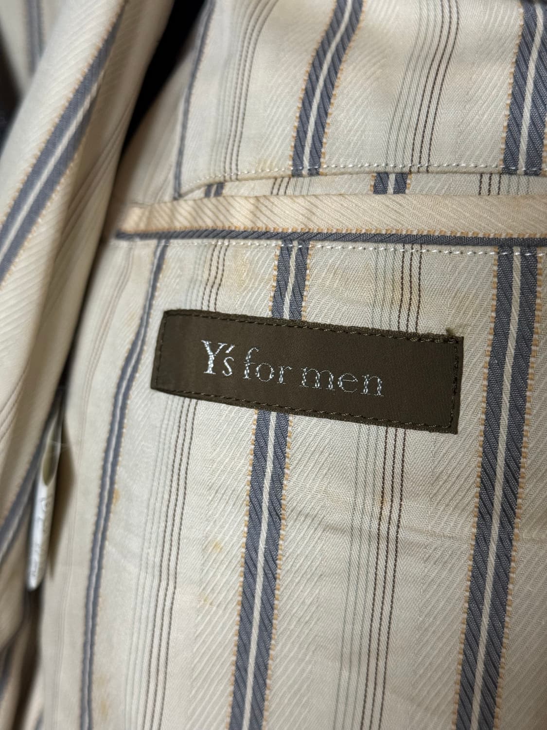 Y’s for men 요지야마모토 스트라이프 6버튼 4포켓 베스트 상품이미지5