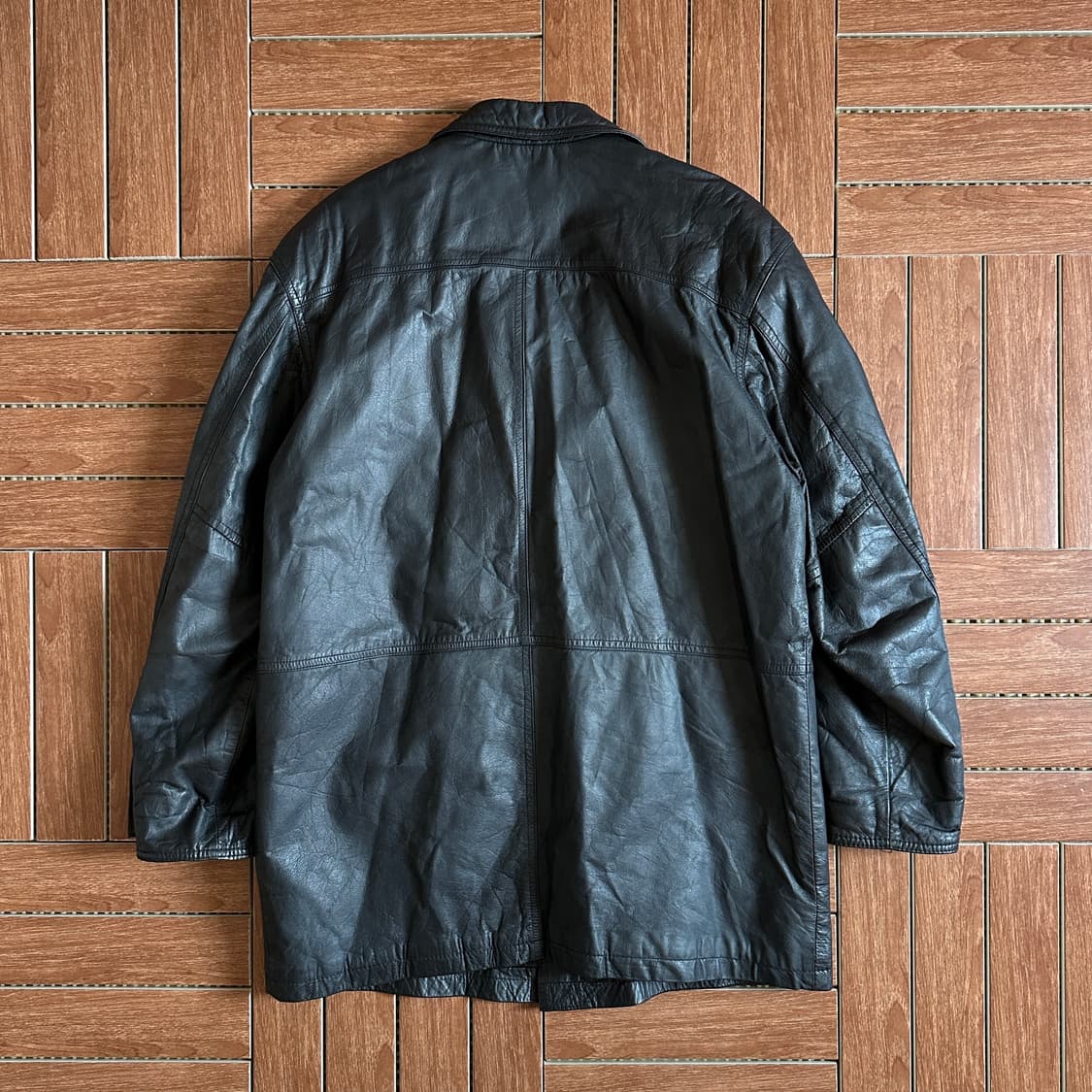Man photo vintage leather coat jacket 상품이미지2