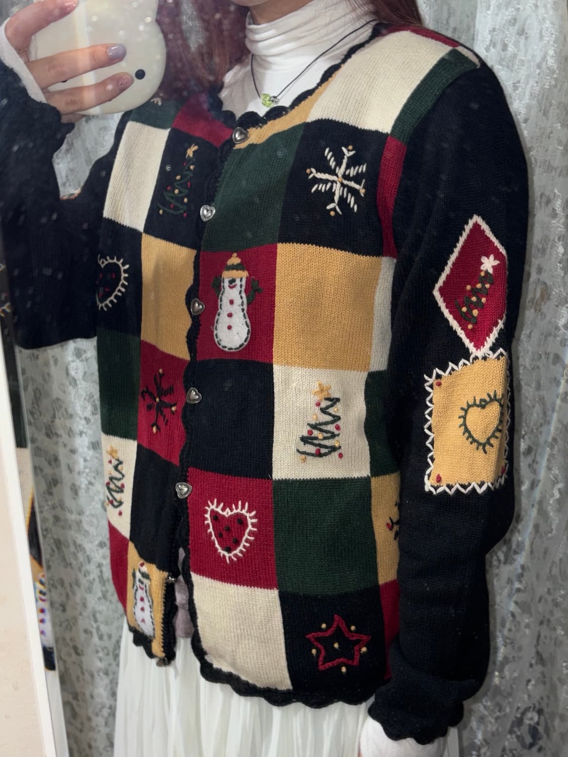VINTAGE CHRISTOPHER BANKS 크리스마스 핸드니트가디건 상품이미지9