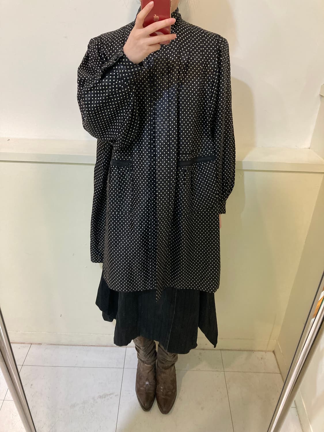 어깨 퍼프 도트 트렌치 야상 상품이미지9