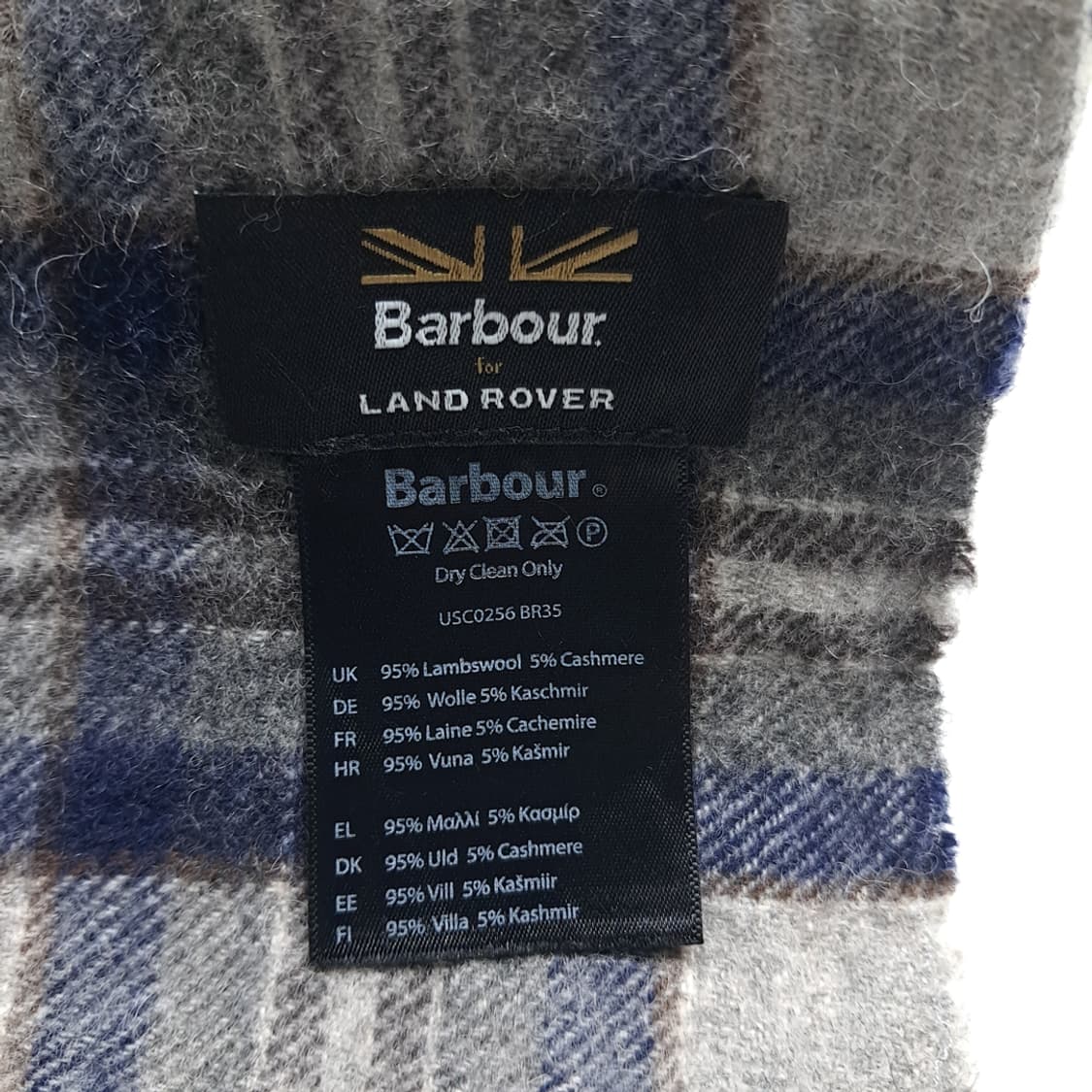 MX605 바버 울캐시미어 랜드로버 타탄체크 그레이 머플러 목도리 상품이미지5