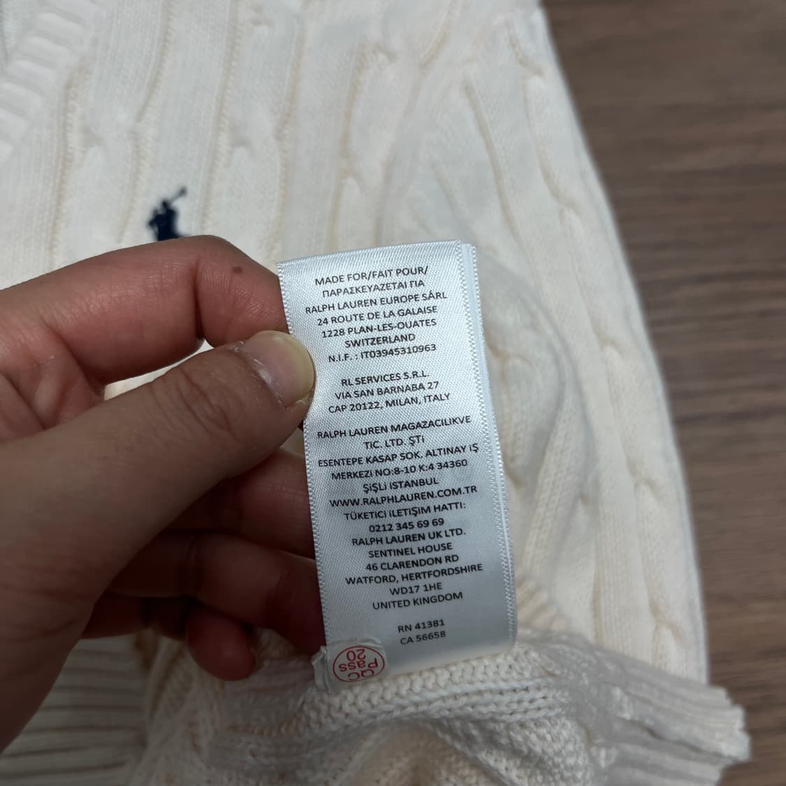 W95 폴로랄프로렌 꽈배기 브이넥 니트 상품이미지6