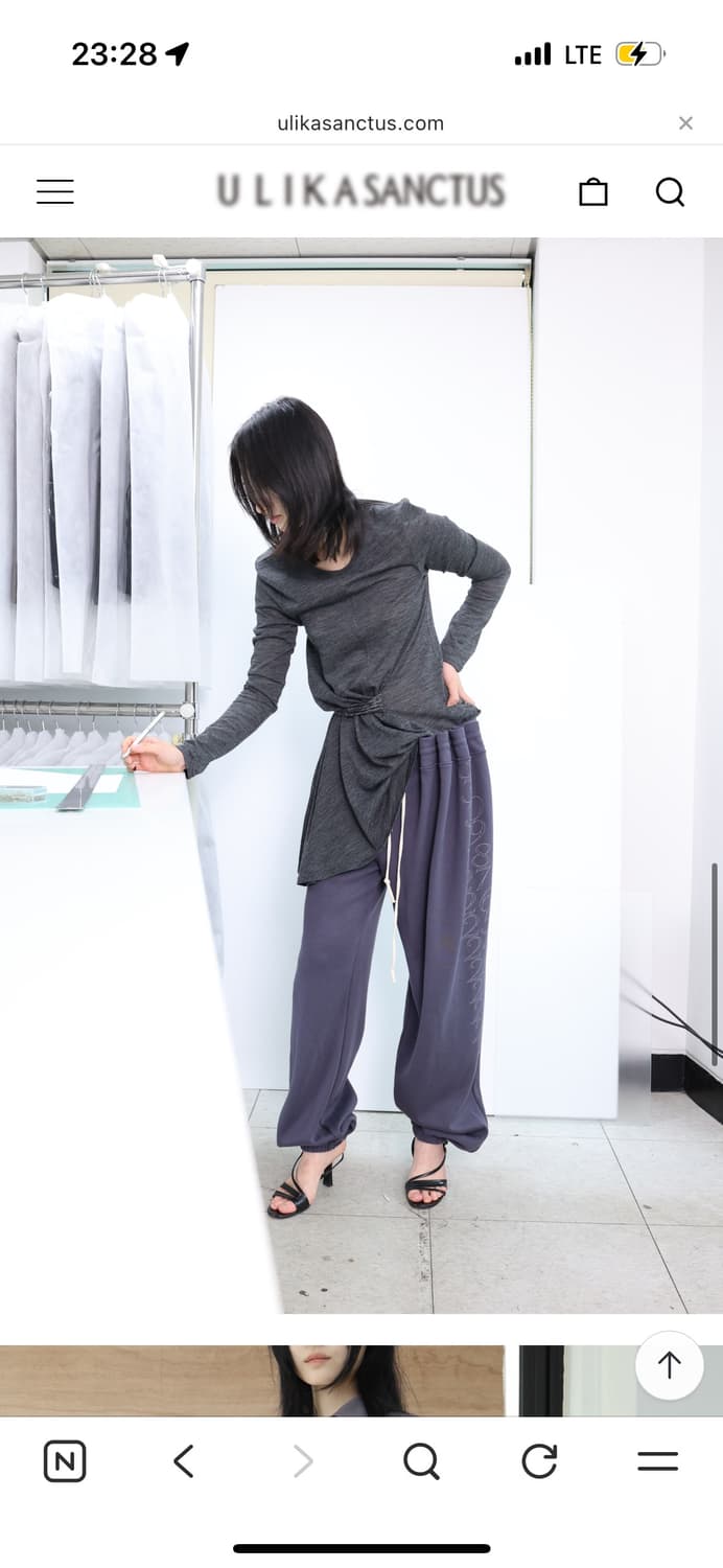 울리카상투스 팬츠 네이비 m 새상품 상품이미지6