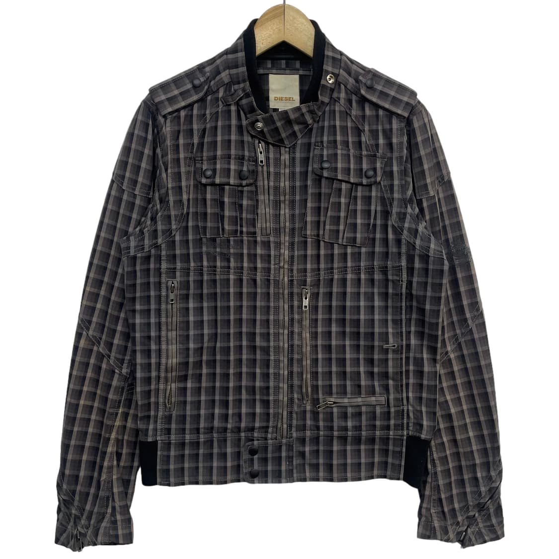 디젤 체크 봄버 라이더 자켓 상품이미지1