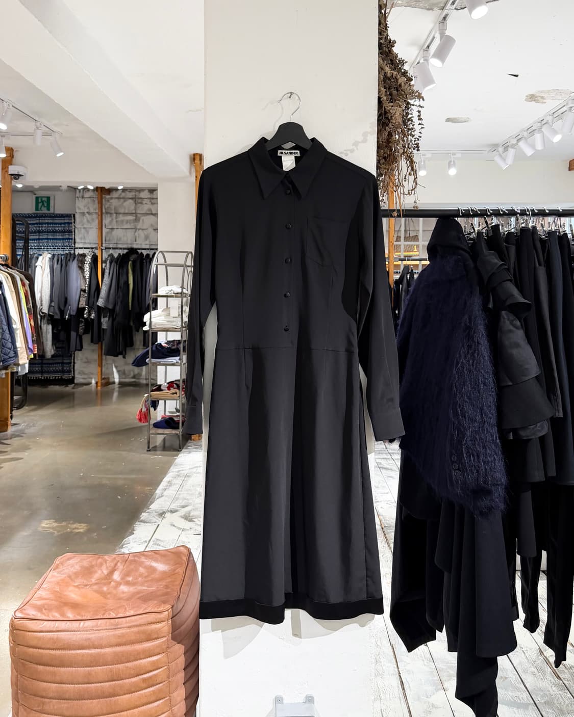 질샌더 블랙 롱 폴리에스터 셔츠 원피스 상품이미지1