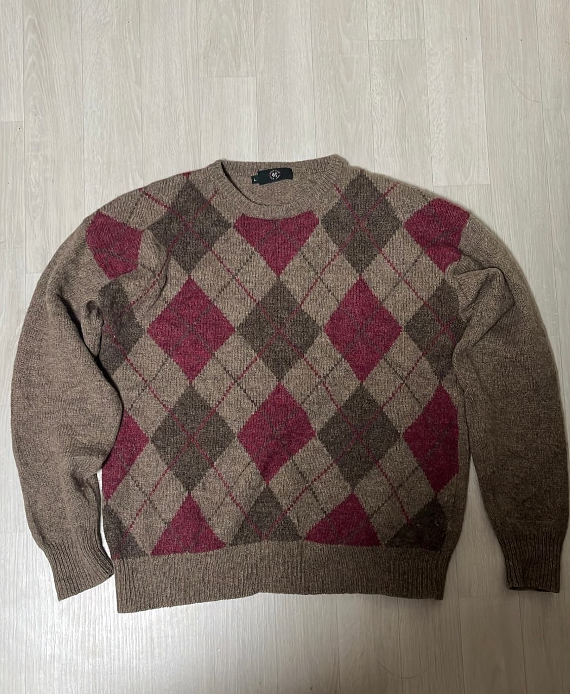 아가일 니트 브라운 상품이미지1