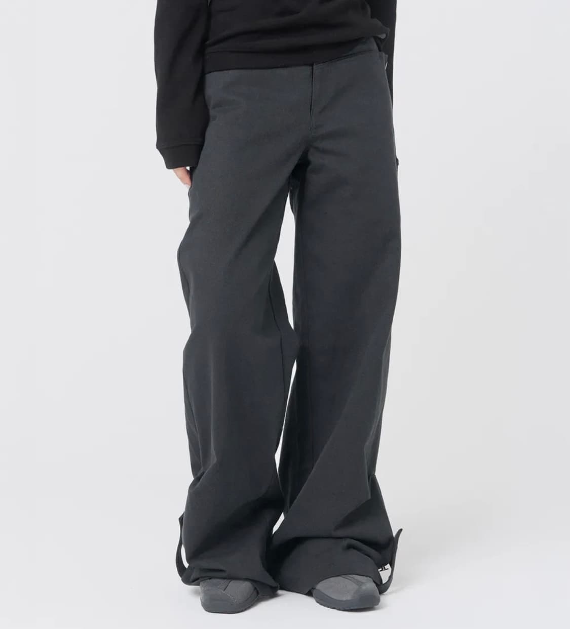 미세키서울 Flap layered wide pants charcoal 상품이미지1