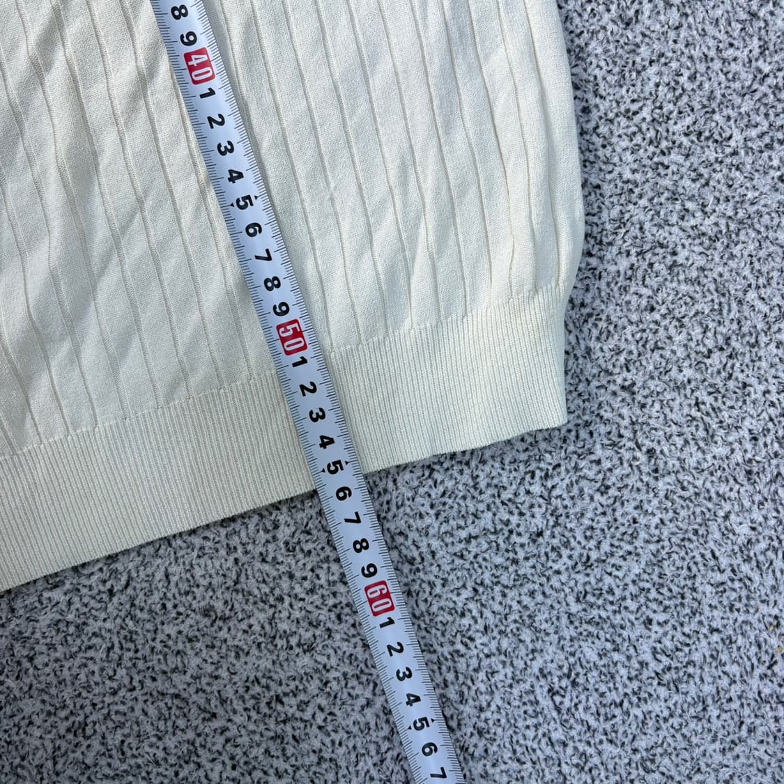 실측 크리스탈 골지 브이넥 7부 긴팔티 0416J 상품이미지10