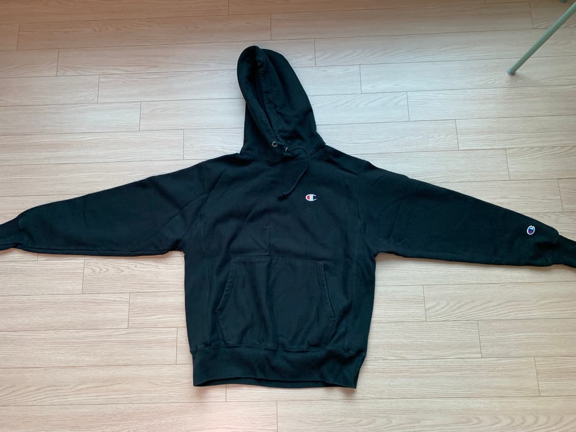 챔피온 리버스 위브 블랙 후드티 M 상품이미지1