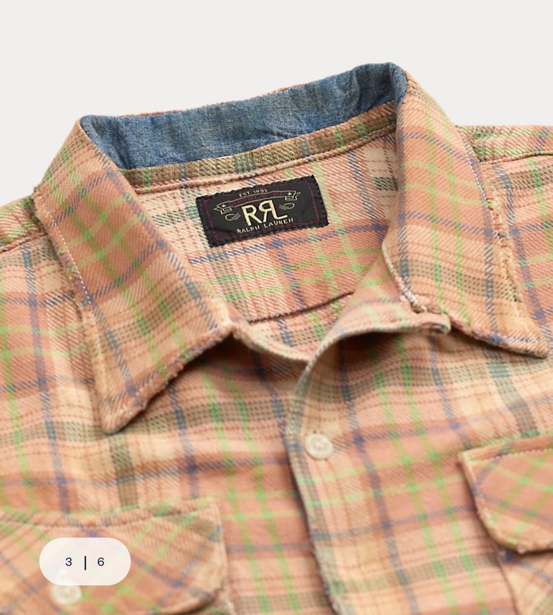 rrl 더블알엘 리페어 플래드 트윌 캠프셔츠 상품이미지3