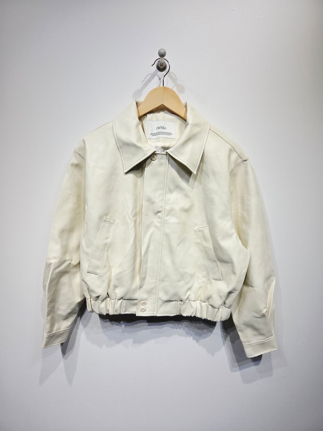 riette 리에뜨 크롭 레더 블루종 자켓 상품이미지2