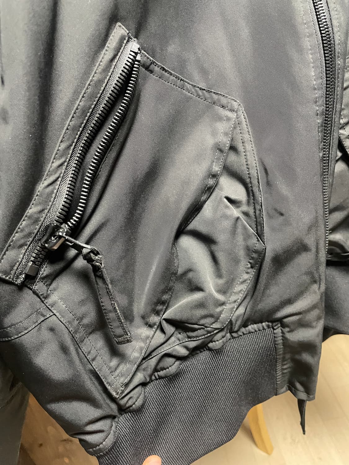 DNSR 플라이트 크롭 덕다운 패딩 점퍼 블랙 M 상품이미지4