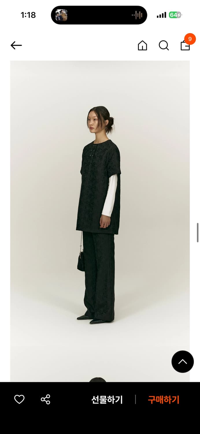 솔티페블 원피스 블랙 DAMASK JACQUARD DRESS 상품이미지2