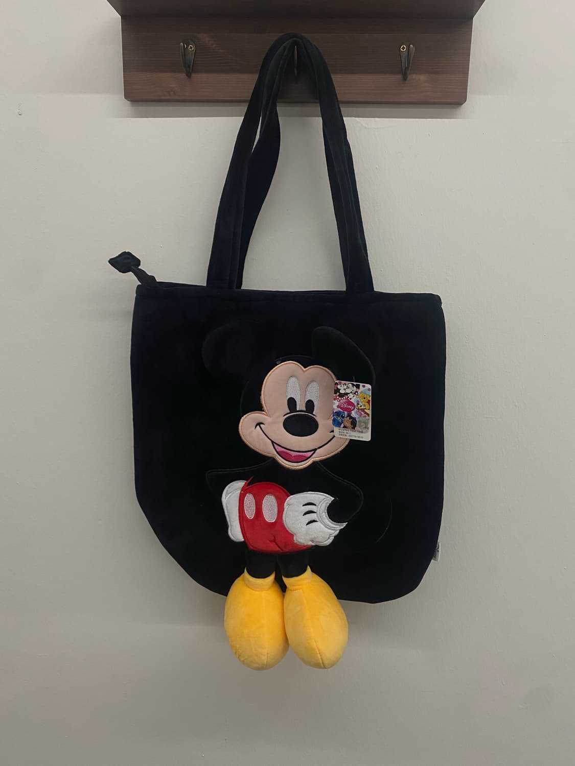 디즈니 미키마우스 인형 벨벳 토트백 숄더백 가방 상품이미지1