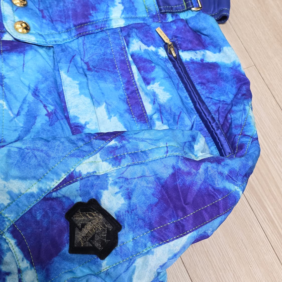 데상트 정품)일본빈티지 블루나염 타이다이 스키보드 멜빵 팬츠 상품이미지3