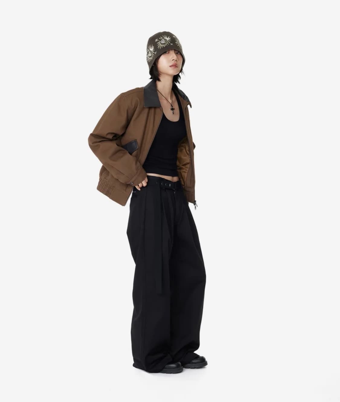 아캄 Contrast leather work jacket 상품이미지1