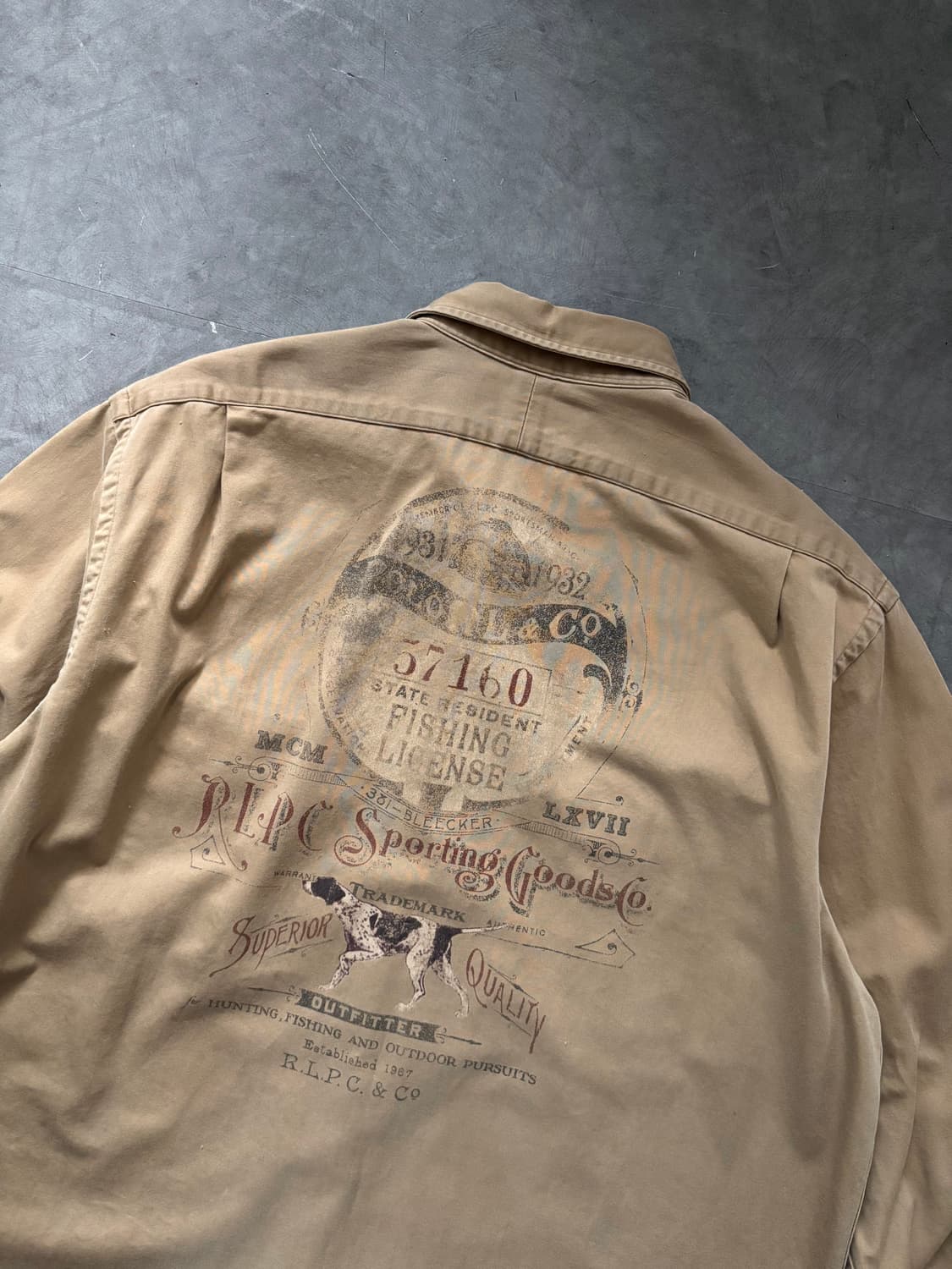 Polo 폴로 랄프로렌 90’s 스텐실로고 베이지 워크 셔츠 상품이미지6