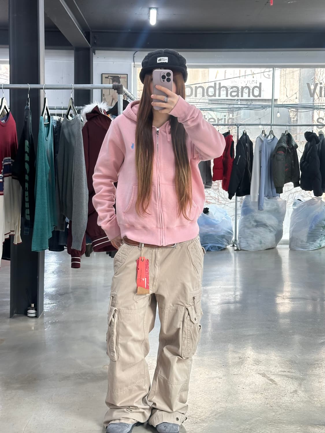 폴로랄프로렌 후드집업 딸기라떼 상품이미지3