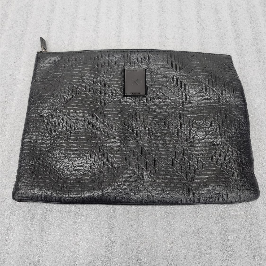 쿠론과 커스텀멜로우 정품 콜라보 천연가죽 클러치백 31x23cm 상품이미지1