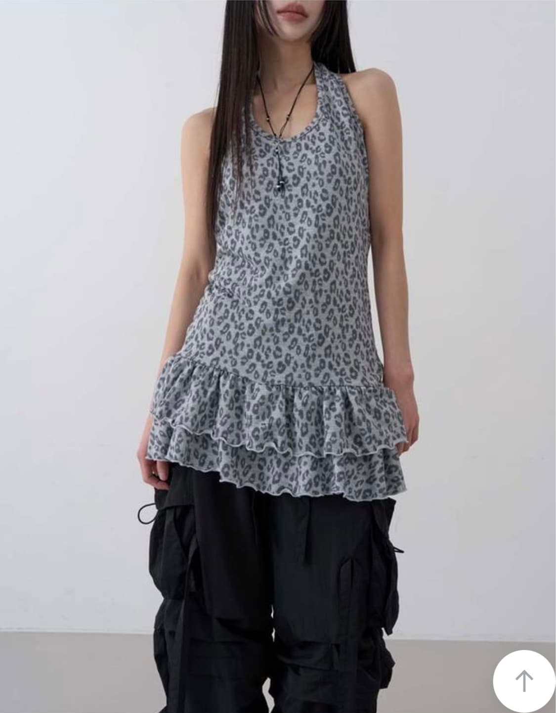 로웨어 레오파드 홀터 프릴 나시 상품이미지3