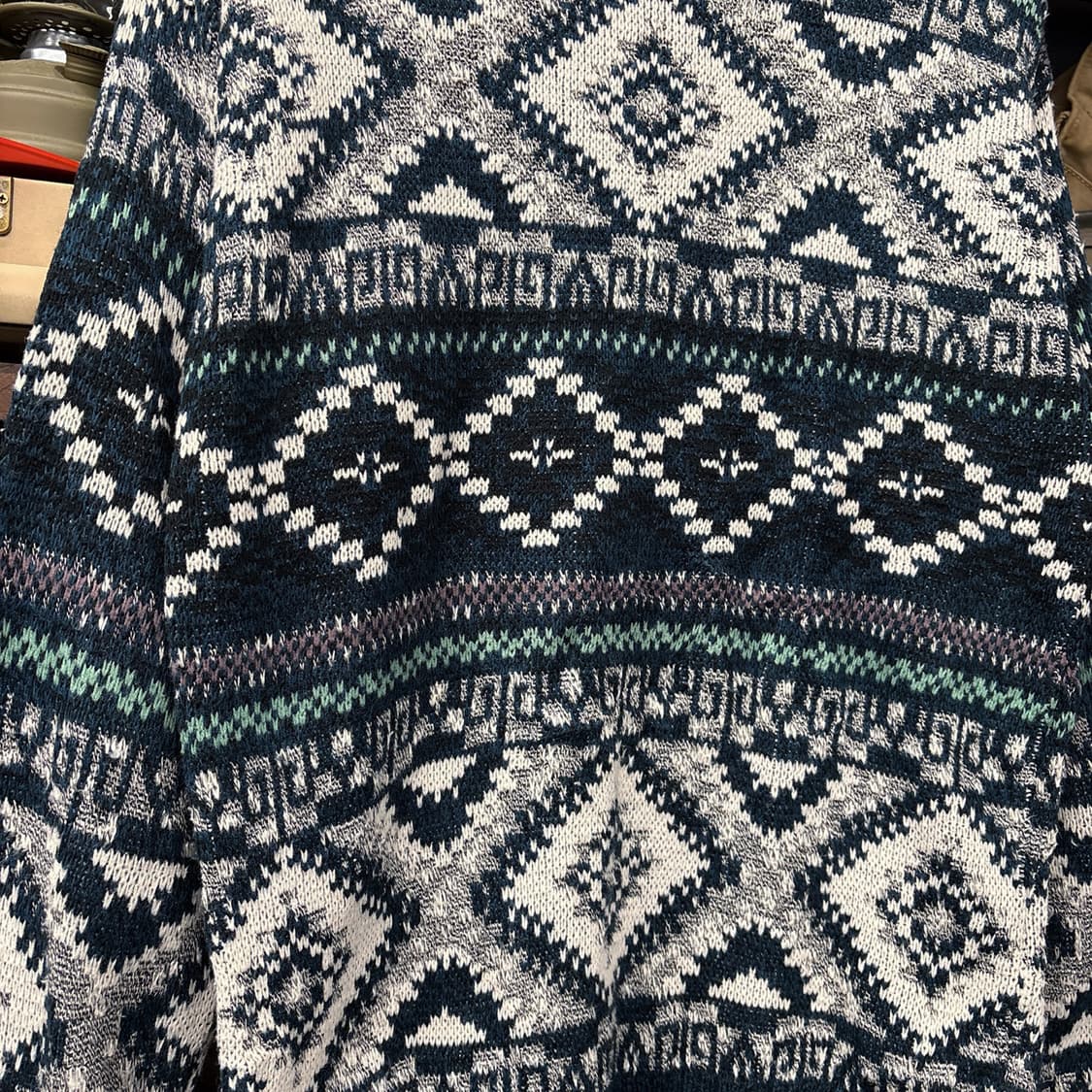 90s 빈티지 페어아일 패턴 울 니트 스웨터 상품이미지5