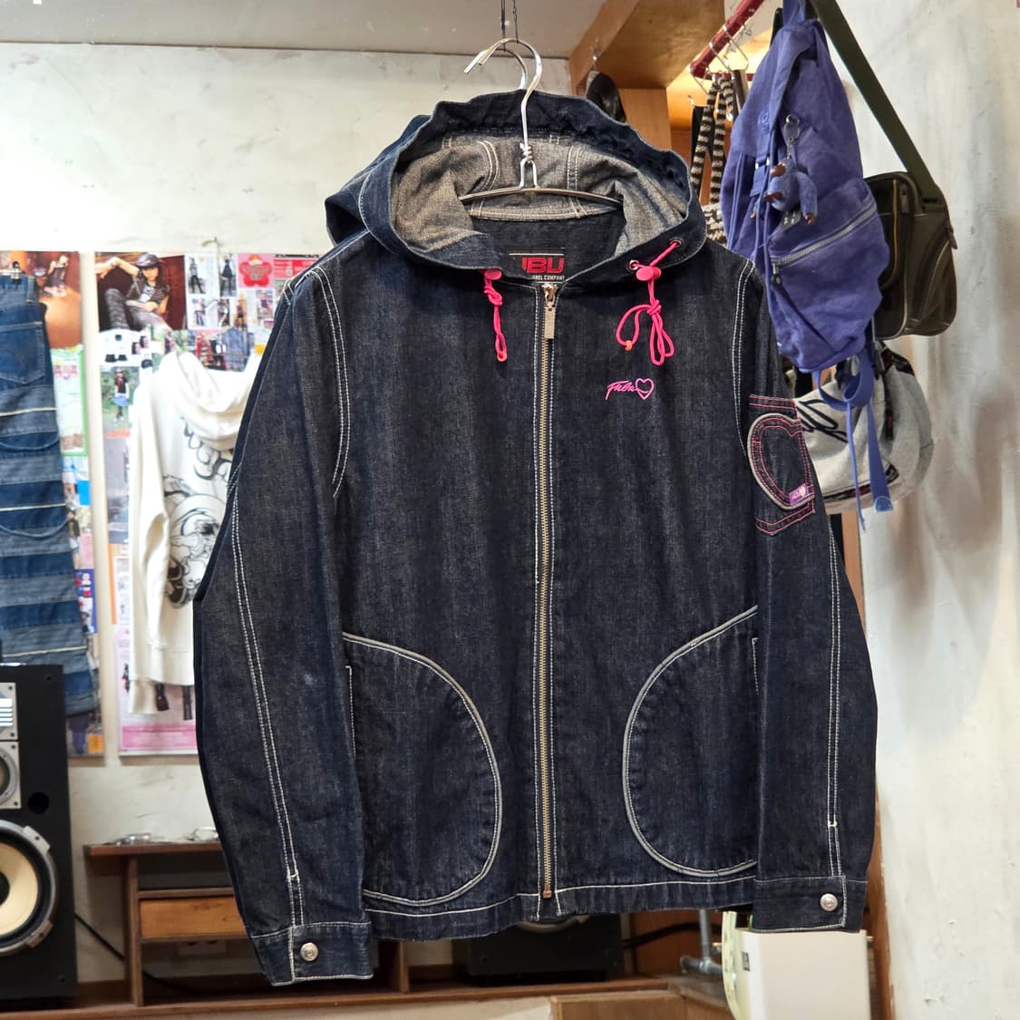 FUBU 걸즈 핑크 포인트 데님 후드집업 상품이미지1