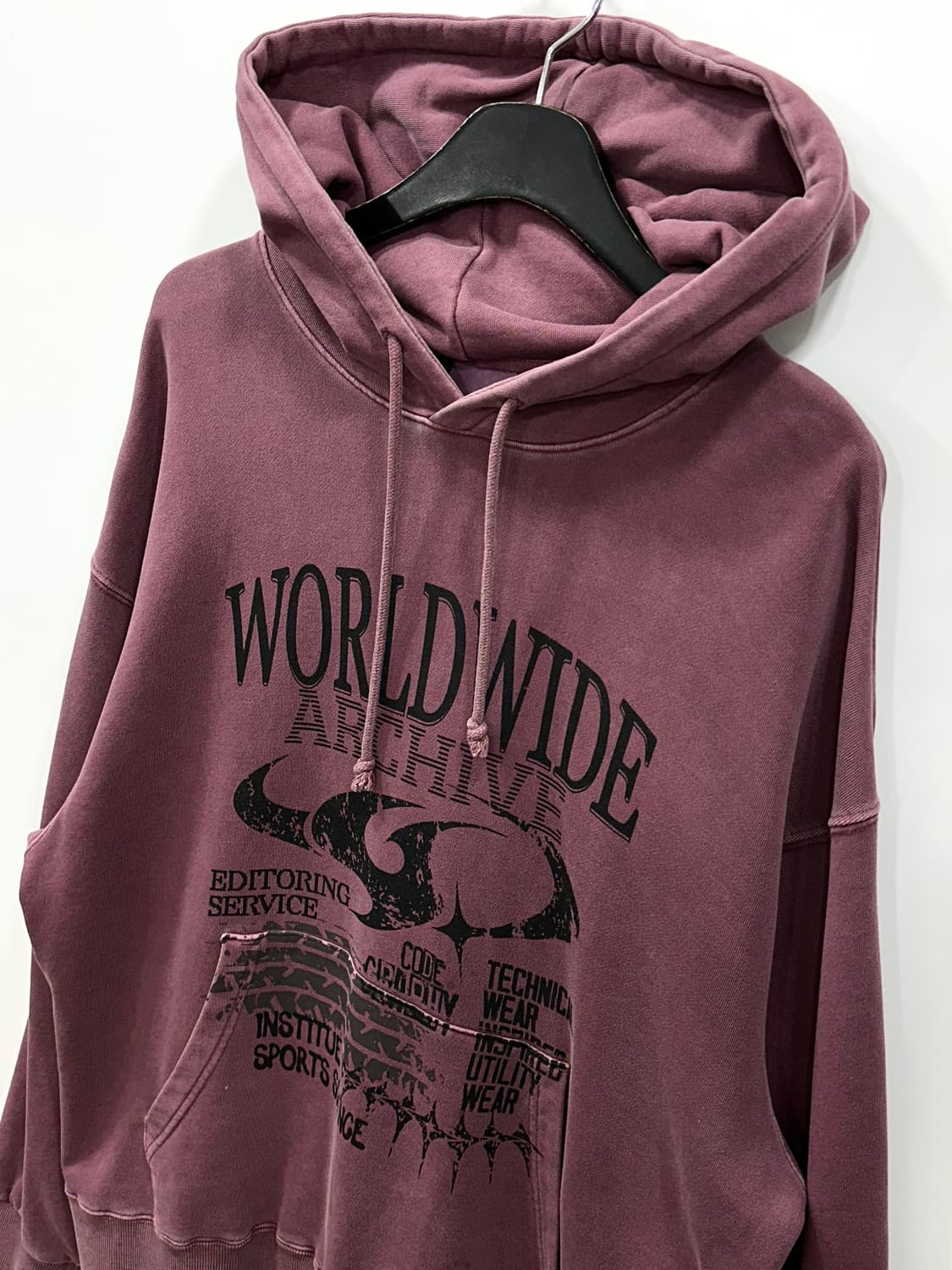 코드그라피 월드와이드 로고 피그먼트 후드 M 상품이미지2