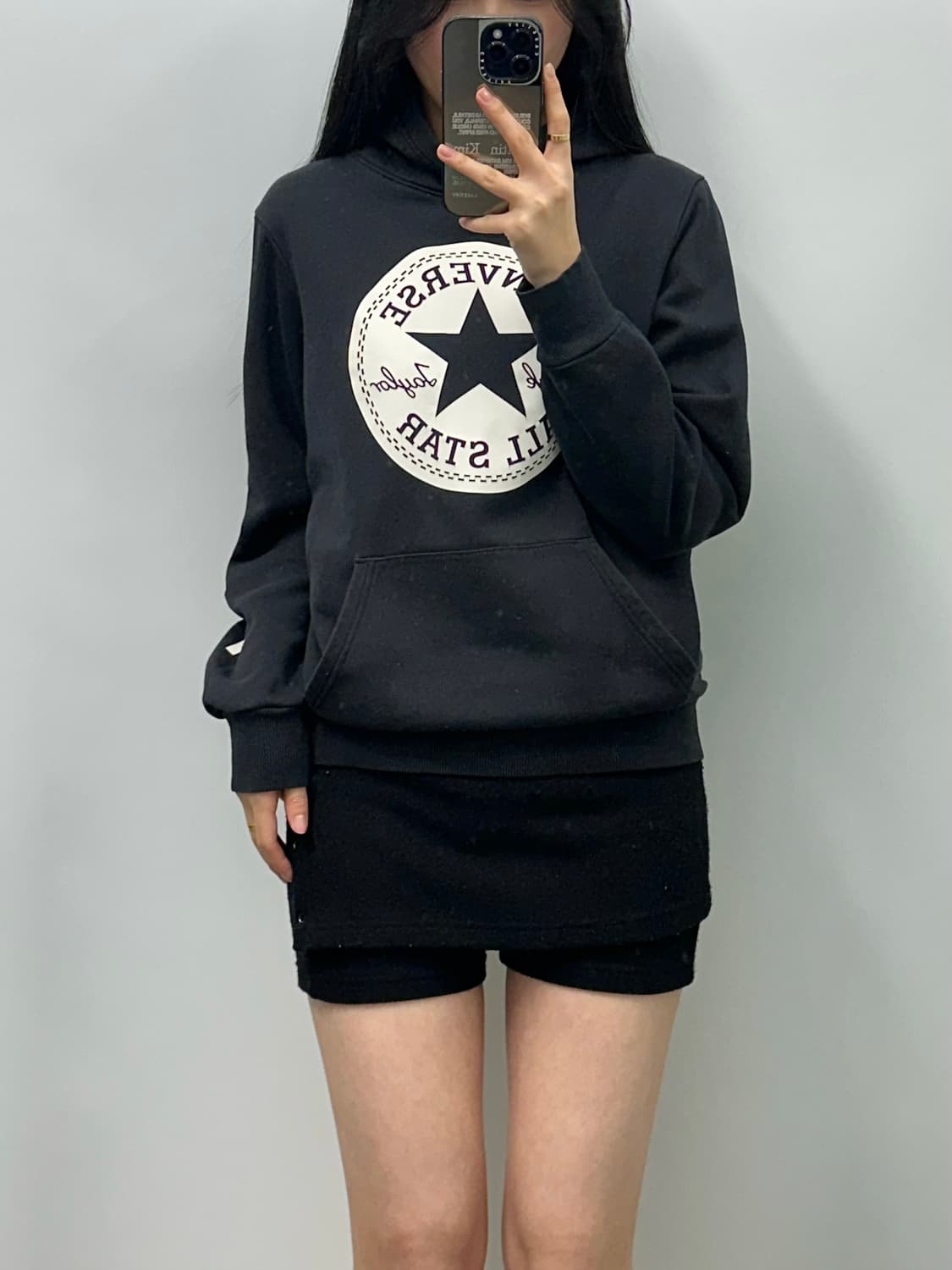 컨버스 y2k 와투케 스타 블랙 후드티 상품이미지1