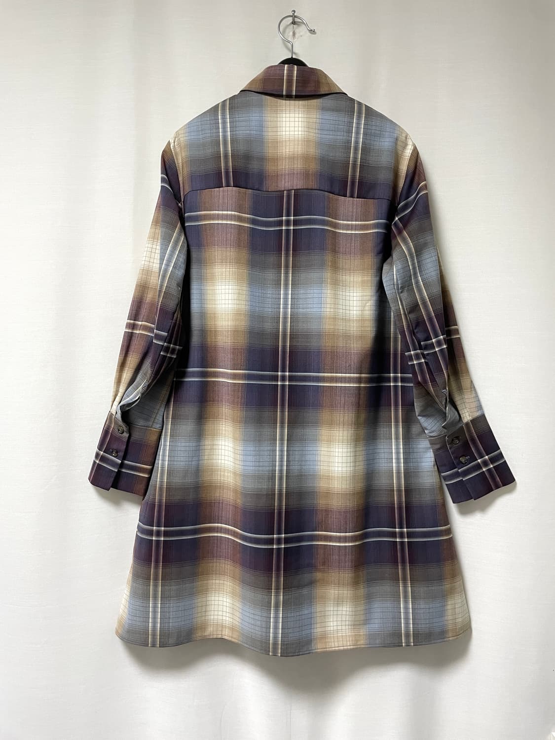 COS 코스 여성 울혼방 신축성 커프스소매 셔츠형 A라인 미디 원피스 상품이미지6