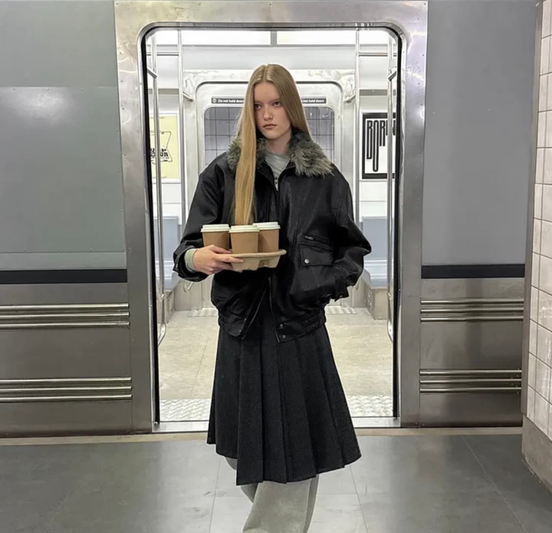 블랙업 made 쿠리제 퍼 레더 점퍼 블랙 상품이미지1