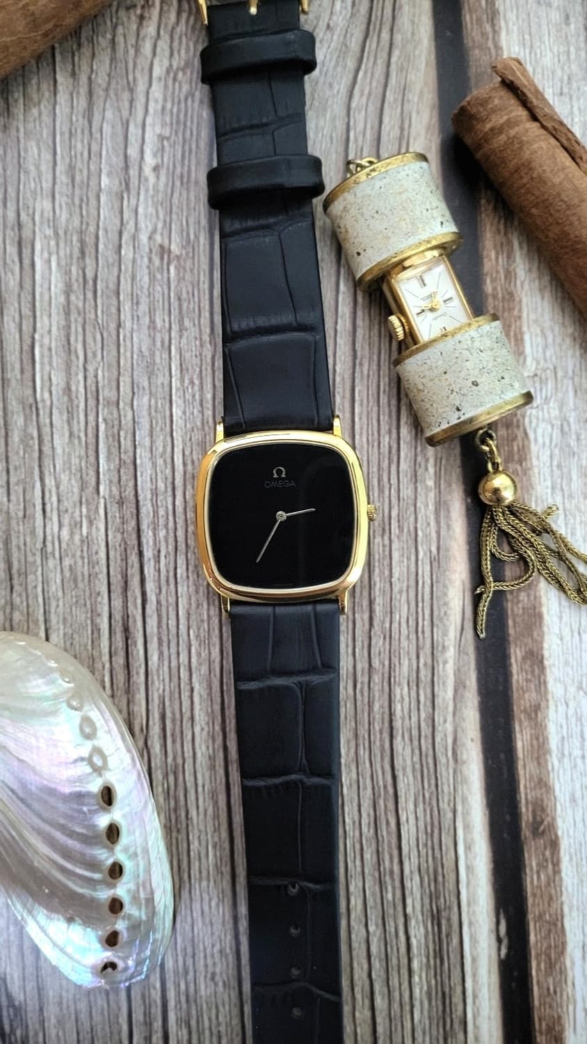 [특가상품]정품 오메가 드빌195.0077.2 남여공용 오닉스 쿼츠 시계 상품이미지4