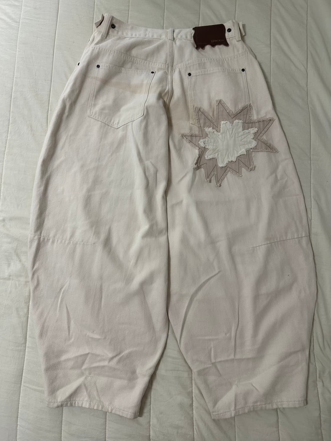 글랙 gp138 미티어 아플리케 크림 코튼 팬츠 벌룬팬츠 s 상품이미지1