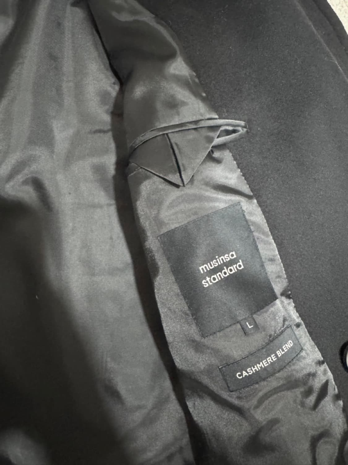 (일요일 하루 할인) 무신사 스탠다드 캐시미어 더블 코트 L 상품이미지5