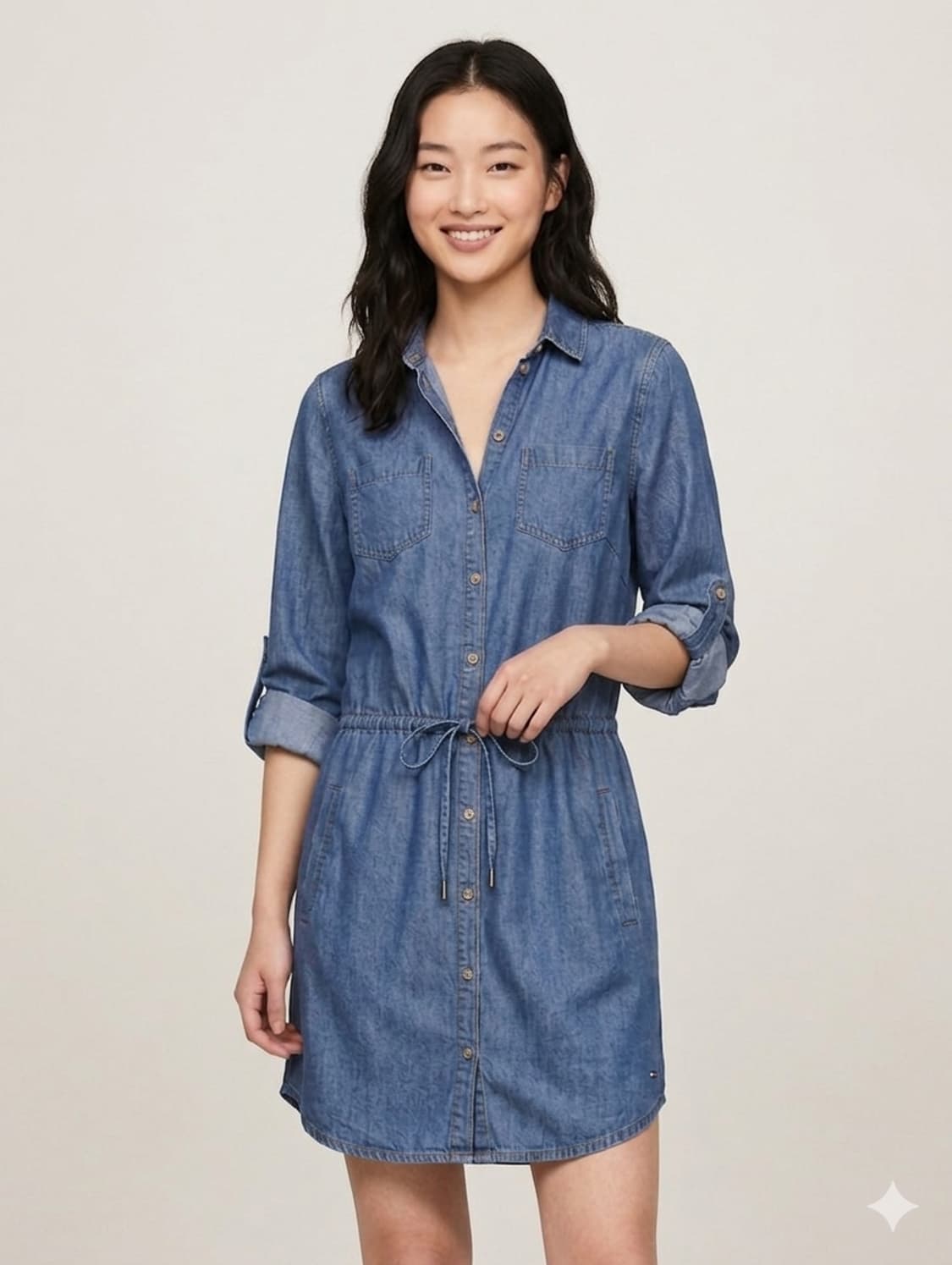 🌿봄코디 | 타미힐피거 데님 셔츠 원피스 55 | 허리라인 예쁜 벨트세 상품이미지1