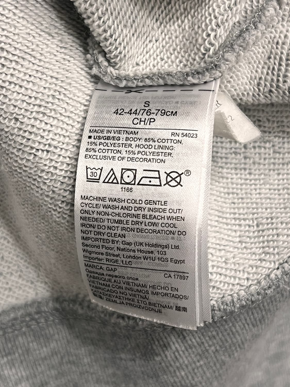 GAP 성조기 빅로고 후드티 95 그레이 상품이미지5