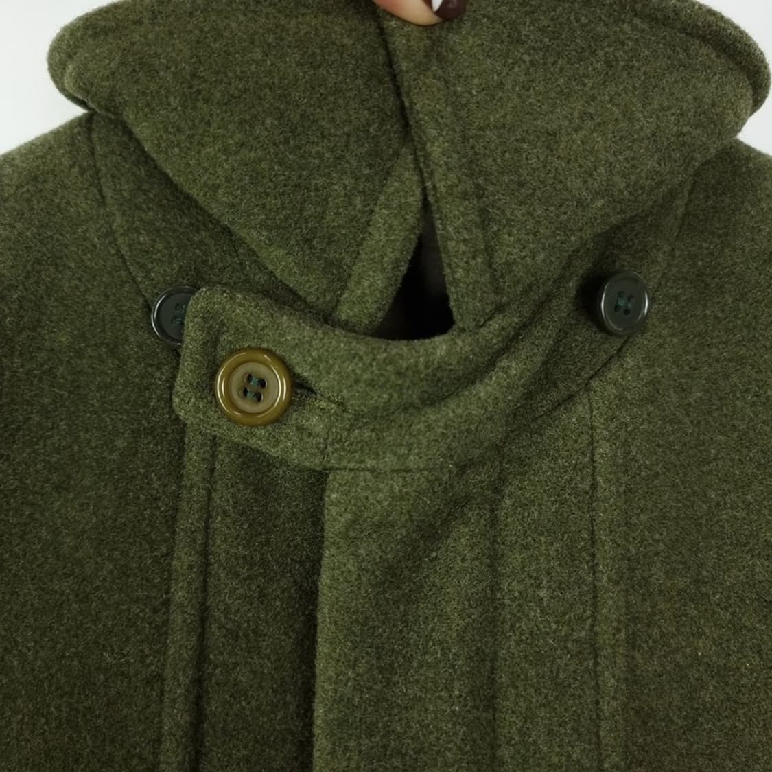 [JPN] 일본빈티지 히든버튼 모직 롱 코트 카키 M16406 상품이미지6