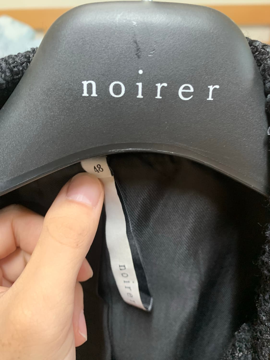 (48) 노이어 펜시 트위드 더블 브레스티드 코트 (블랙) 상품이미지3