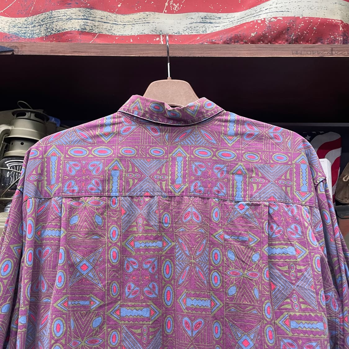 Rare 90s 파타고니아 네이티브 아즈텍 패턴 포켓 셔츠 상품이미지4