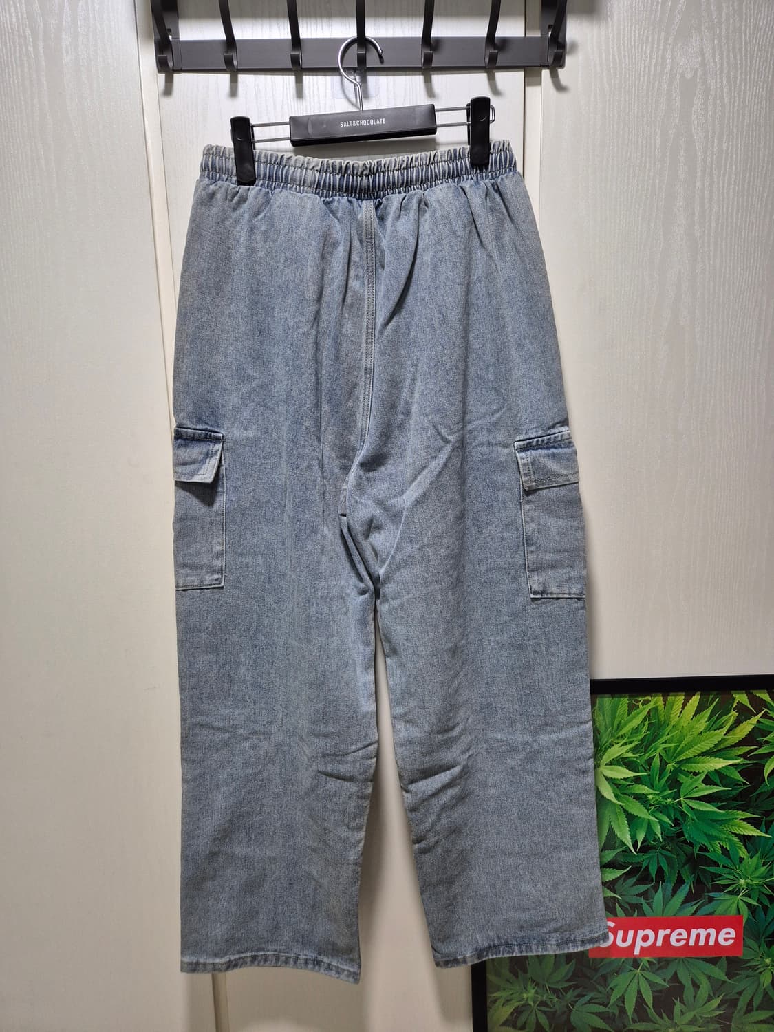 (세일)(새상품)워싱 데님 카고 조거 팬츠 상품이미지7